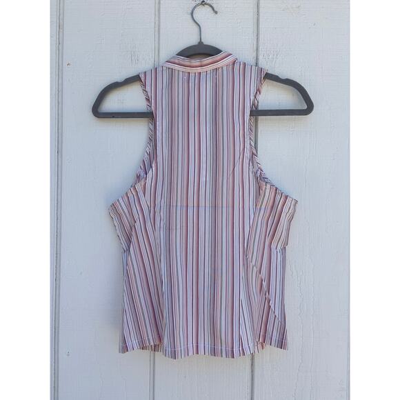 NWT Urban Outfitters Party Girl Cotton-Blend Button Down Sleeveless Shirt, Sz S - Picture 4 of 8